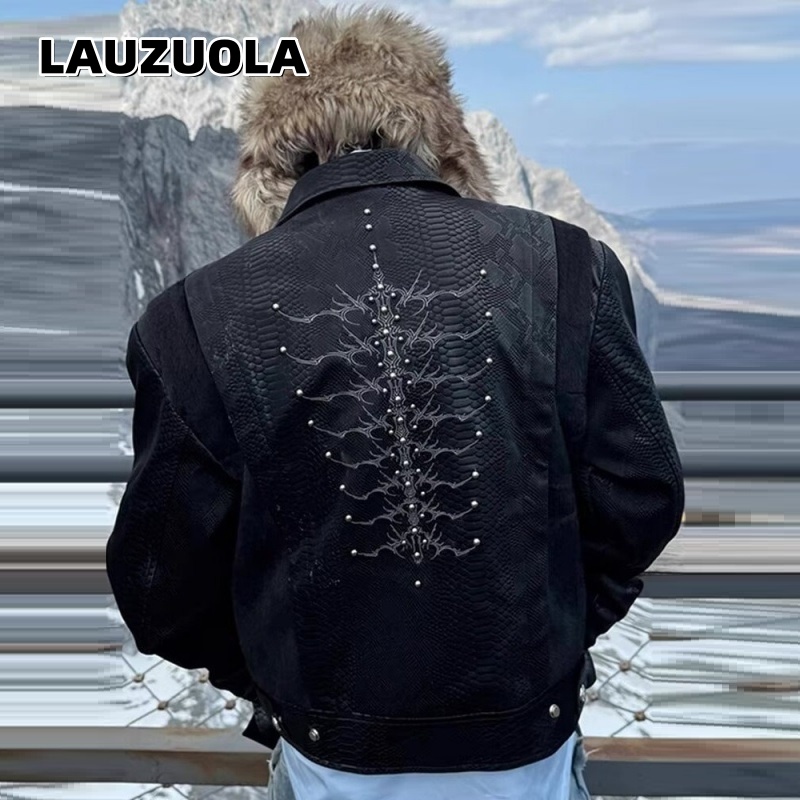 Erkekler Siyah Yılan Kabartmal - Streetwear Zipper incelemesi ve fiyatı